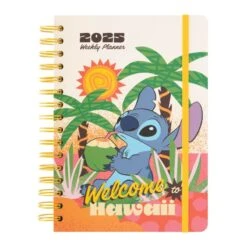 Agenda Anual 2025 Stitch Disney Semana Vista A5