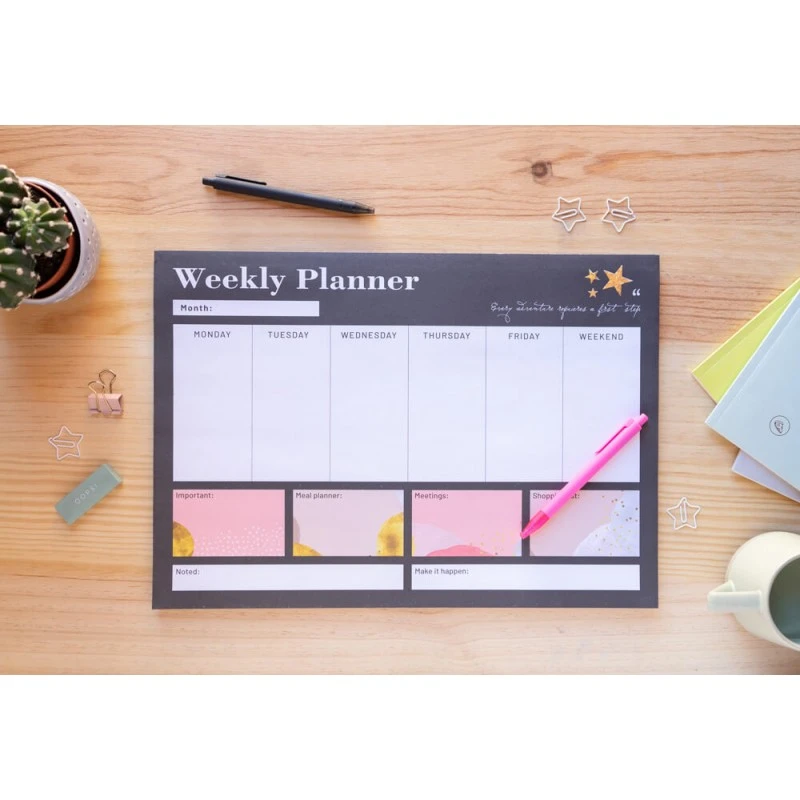 Bloc Planificador Semanal A3 Glitter Gold 4 Bloc Planificador Semanal A3 Glitter Gold - Imagen 2