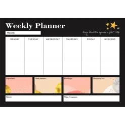 Bloc Planificador Semanal A3 Glitter Gold