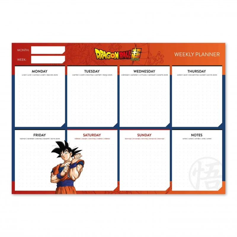 Bloc Planificador Semanal A4 Dragon Ball 3 Bloc Planificador Semanal A4 Dragon Ball