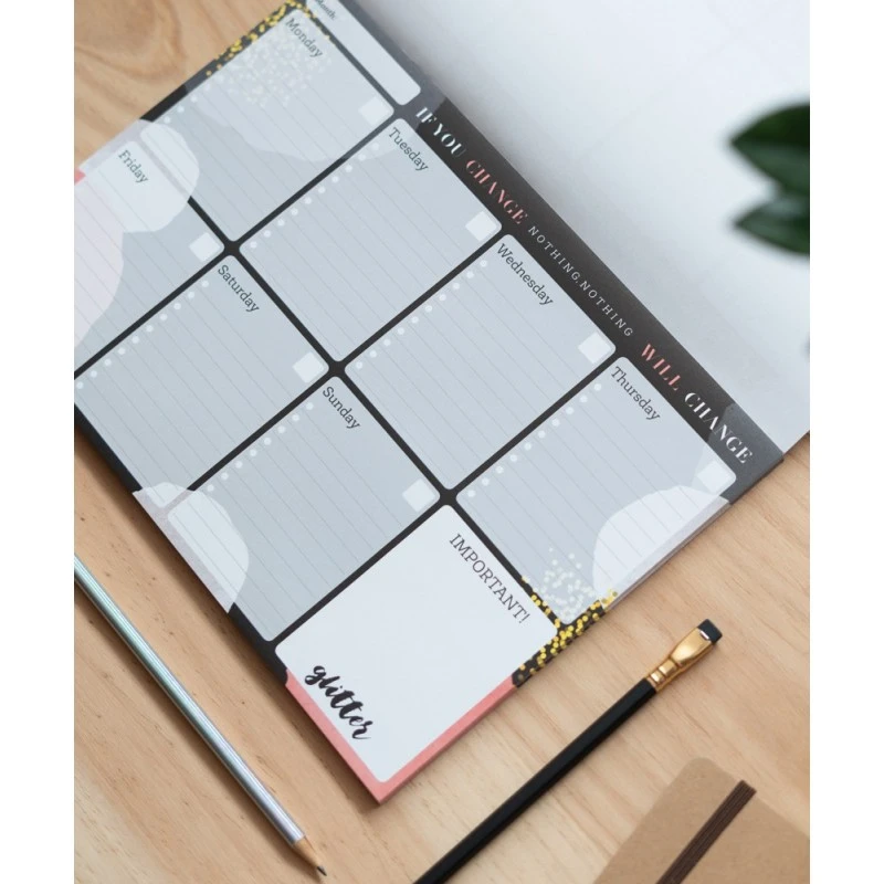 Bloc Planificador Semanal A4 Glitter Gold Dreams 4 Bloc Planificador Semanal A4 Glitter Gold Dreams - Imagen 2