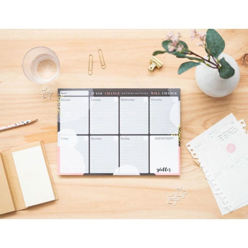 Bloc Planificador Semanal A4 Glitter Gold Dreams 9 Bloc Planificador Semanal A4 Glitter Gold Dreams - Imagen 7