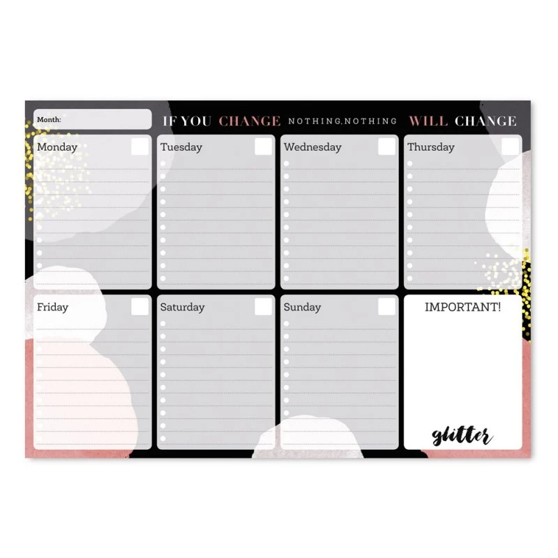 Bloc Planificador Semanal A4 Glitter Gold Dreams 3 Bloc Planificador Semanal A4 Glitter Gold Dreams