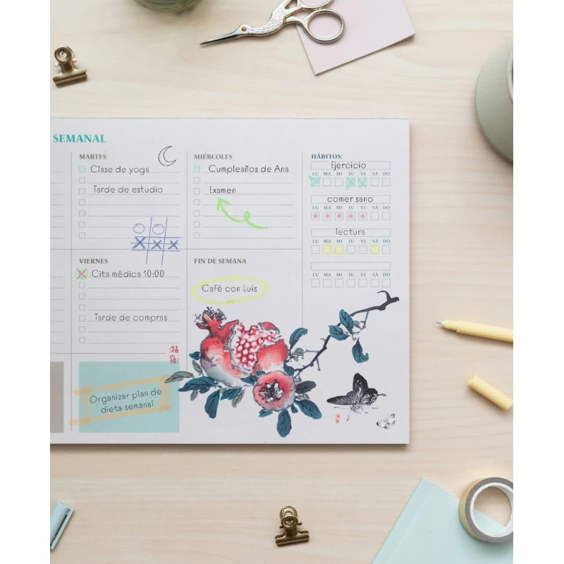 Bloc Planificador Semanal A4 Japanese Español 5 Bloc Planificador Semanal A4 Japanese Español - Imagen 3