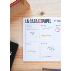 Bloc Planificador Semanal A4 La Casa De Papel -Eric Ventas bloc planificador semanal a4 la casa de papel 2