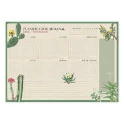Bloc Planificador Semanal Botanical Cacti A3