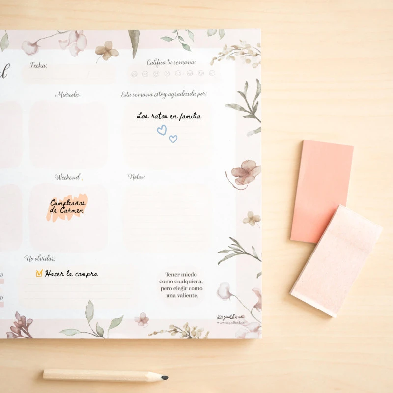 Bloc Planificador Semanal Raquel Beck A4 7 Bloc Planificador Semanal Raquel Beck A4 - Imagen 5