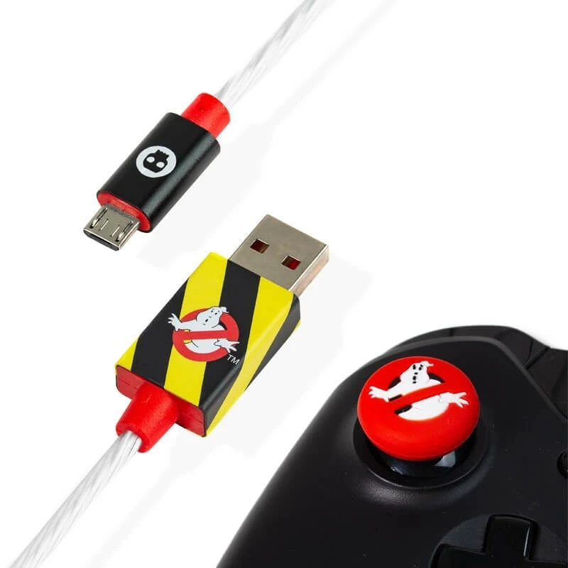 Cable USB PS4 & Xbox One Cazafantasmas Con LED & Grips 3 Cable USB PS4 & Xbox One Cazafantasmas Con LED & Grips