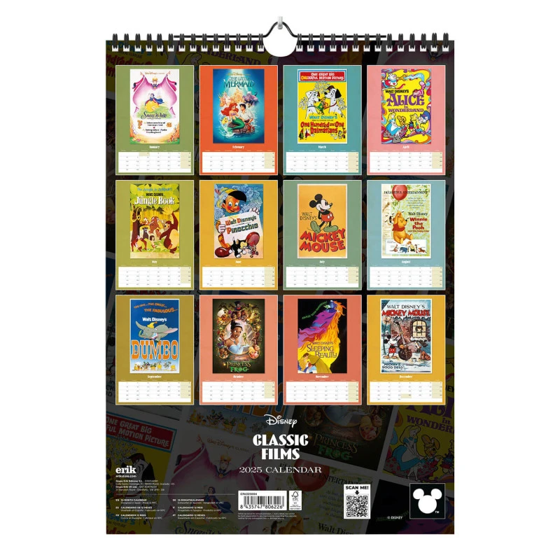 Calendario De Pared 2025 Disney Classics A3 4 Calendario De Pared 2025 Disney Classics A3 - Imagen 2