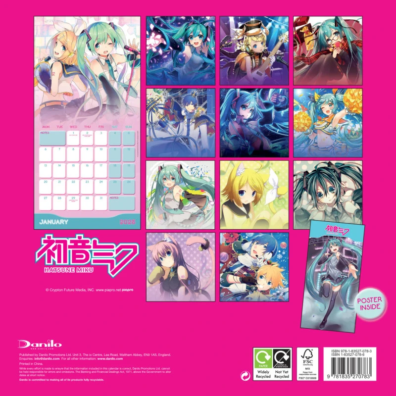 Calendario De Pared 2025 Hatsune Miku 4 Calendario De Pared 2025 Hatsune Miku - Imagen 2