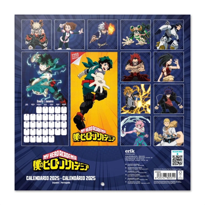 Calendario De Pared 2025 My Hero Academia 4 Calendario De Pared 2025 My Hero Academia - Imagen 2