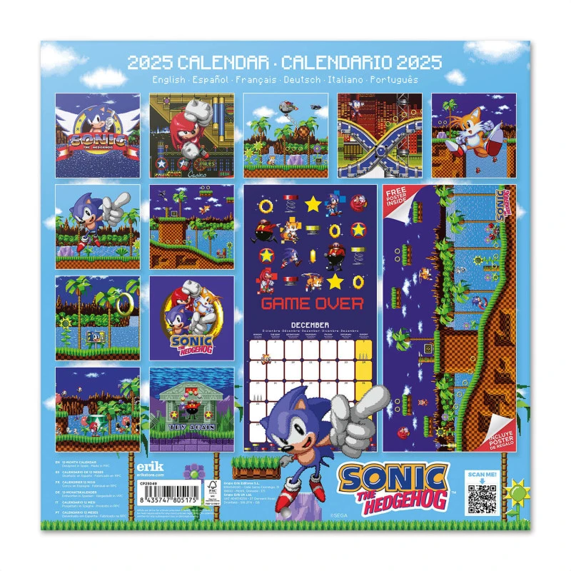 Calendario De Pared 2025 Sonic The Hedgehog 4 Calendario De Pared 2025 Sonic The Hedgehog - Imagen 2