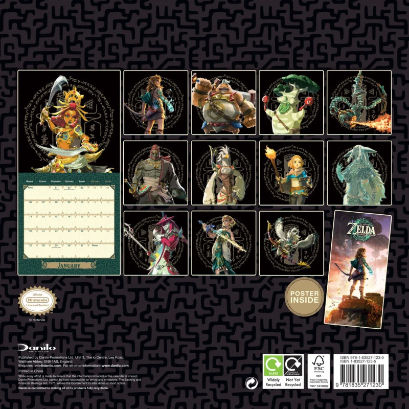 Calendario De Pared 2025 The Legend Of Zelda 4 Calendario De Pared 2025 The Legend Of Zelda - Imagen 2