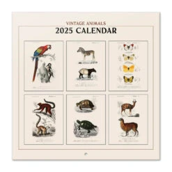 Calendario De Pared 2025 Vintage Animals