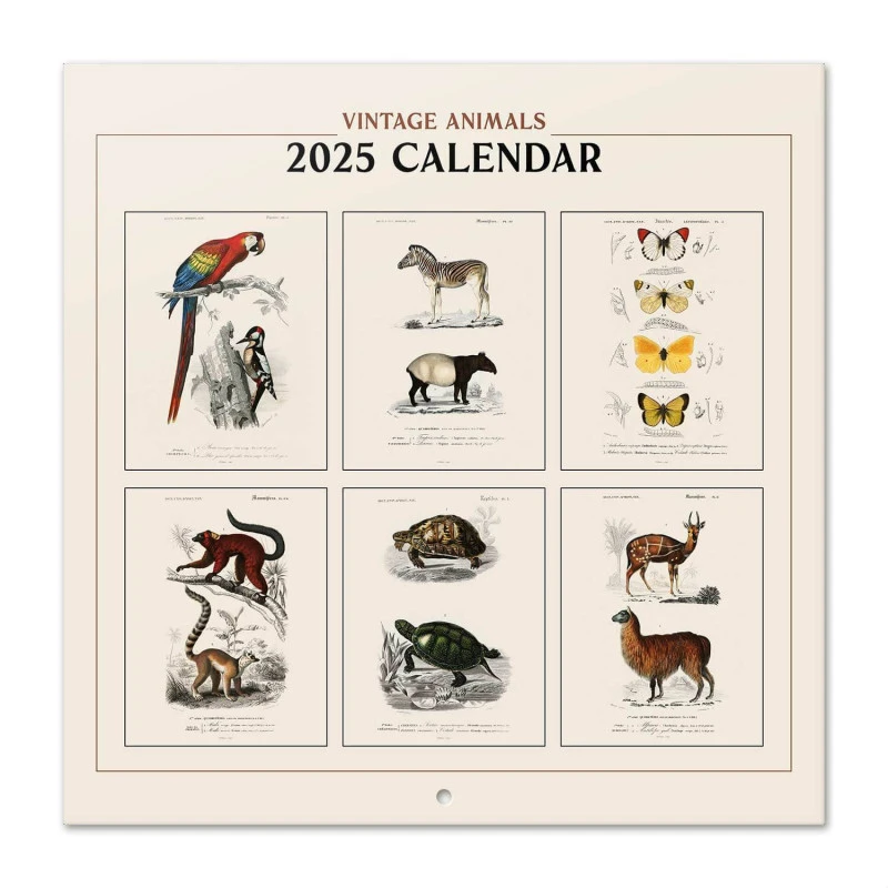 Calendario De Pared 2025 Vintage Animals 3 Calendario De Pared 2025 Vintage Animals