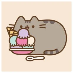 Canvas 30X30 Cm Pusheen The Cat Ice Cream