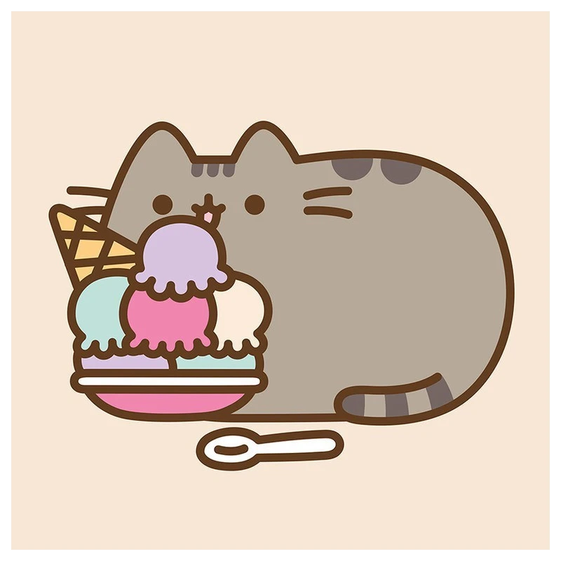 Canvas 30X30 Cm Pusheen The Cat Ice Cream 3 Canvas 30X30 Cm Pusheen The Cat Ice Cream