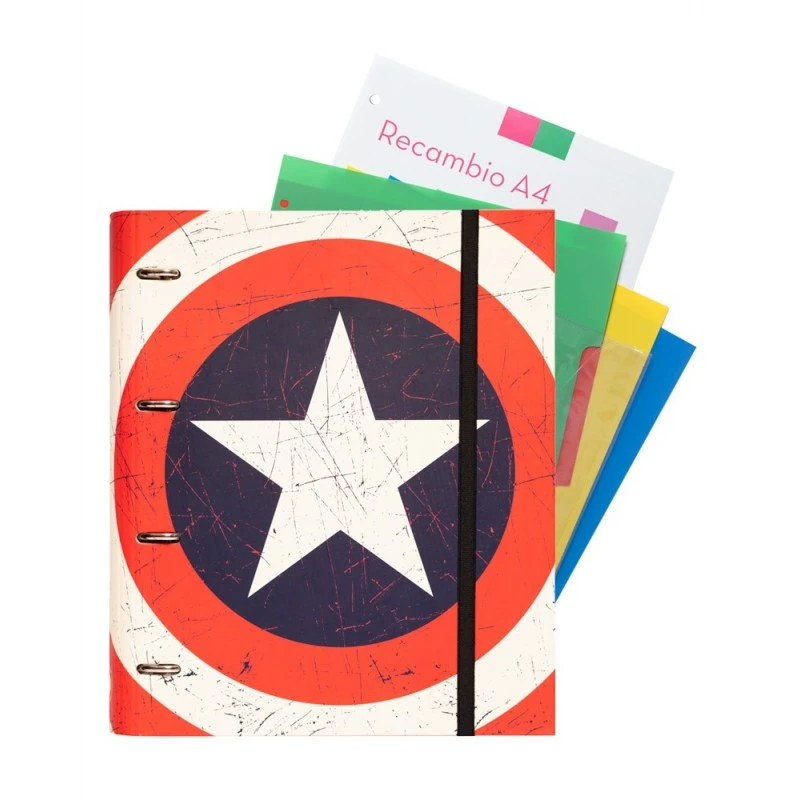 Carpeblock 4 Anillas Premium Marvel Capitán América 3 Carpeblock 4 Anillas Premium Marvel Capitán América
