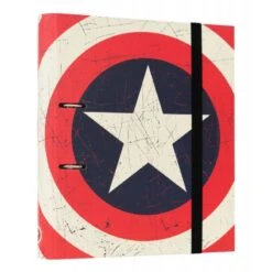 Carpeta 2 Anillas Troquelada Premium Marvel Captain America Shield