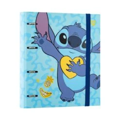 Carpeta Escolar 4 Anillas Stitch Tropical Disney