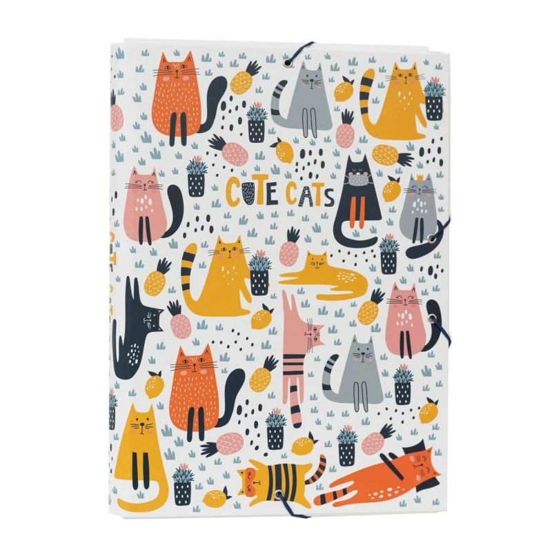 Carpeta Escolar Solapas Cute Cats 3 Carpeta Escolar Solapas Cute Cats