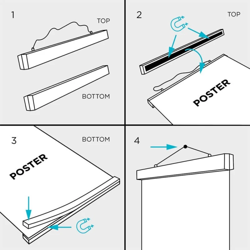Colgador De Poster Magnetico Vertical Negro 5 Colgador De Poster Magnetico Vertical Negro - Imagen 4