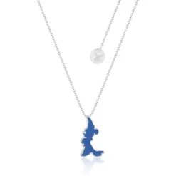 Mickey Mouse Colgante Disney Fantasia Mickey Silueta Azul Baño De Oro Blanco -Eric Ventas colgante disney fantasia mickey silueta azul bano de oro blanco 2