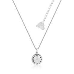 Colgante Disney La Cenicienta Reloj Chapado En Oro Blanco