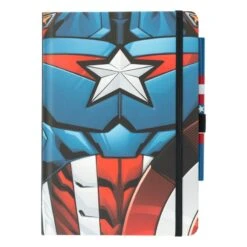Cuaderno A5 Capitan America Marvel Con Boligrafo