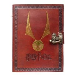 Cuaderno De Cuero Harry Potter Snitch Dorada