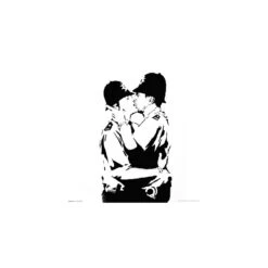 Print Banksy Bobbies Kissing 30X30 Cm