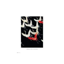 Lamina 30X40 Cm Furisode With A Myriad Of Flying Cranes