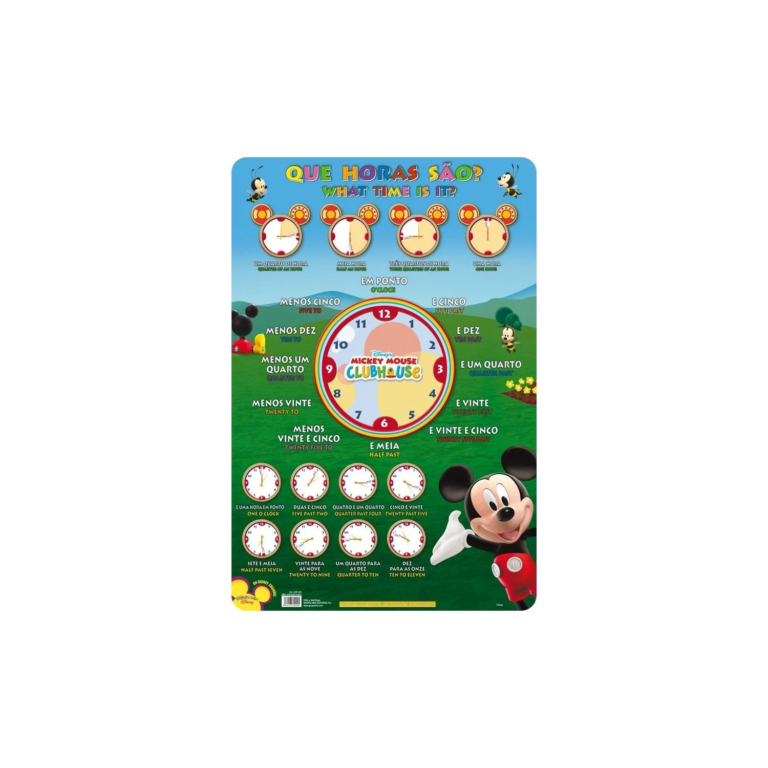 Disney Lâminas Educativas ¿Que Horas Sào? Mickey 3 Disney Lâminas Educativas ¿Que Horas Sào? Mickey