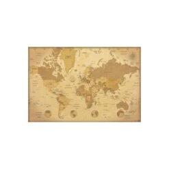 Poster Mapamundi Estilo Vintage