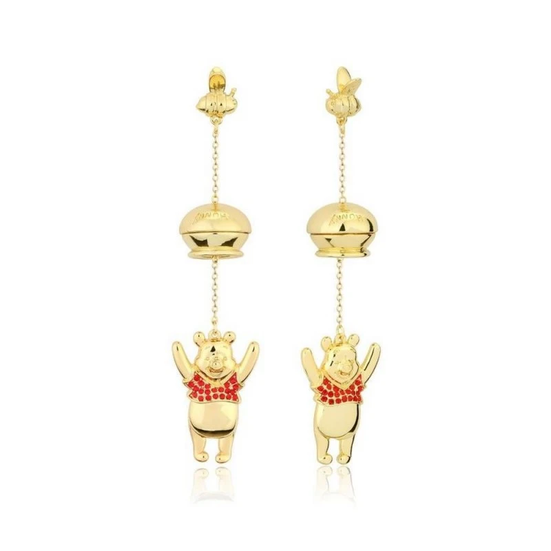 Pendientes Disney Winnie The Pooh Tarro Miel Baño De Oro 3 Pendientes Disney Winnie The Pooh Tarro Miel Baño De Oro