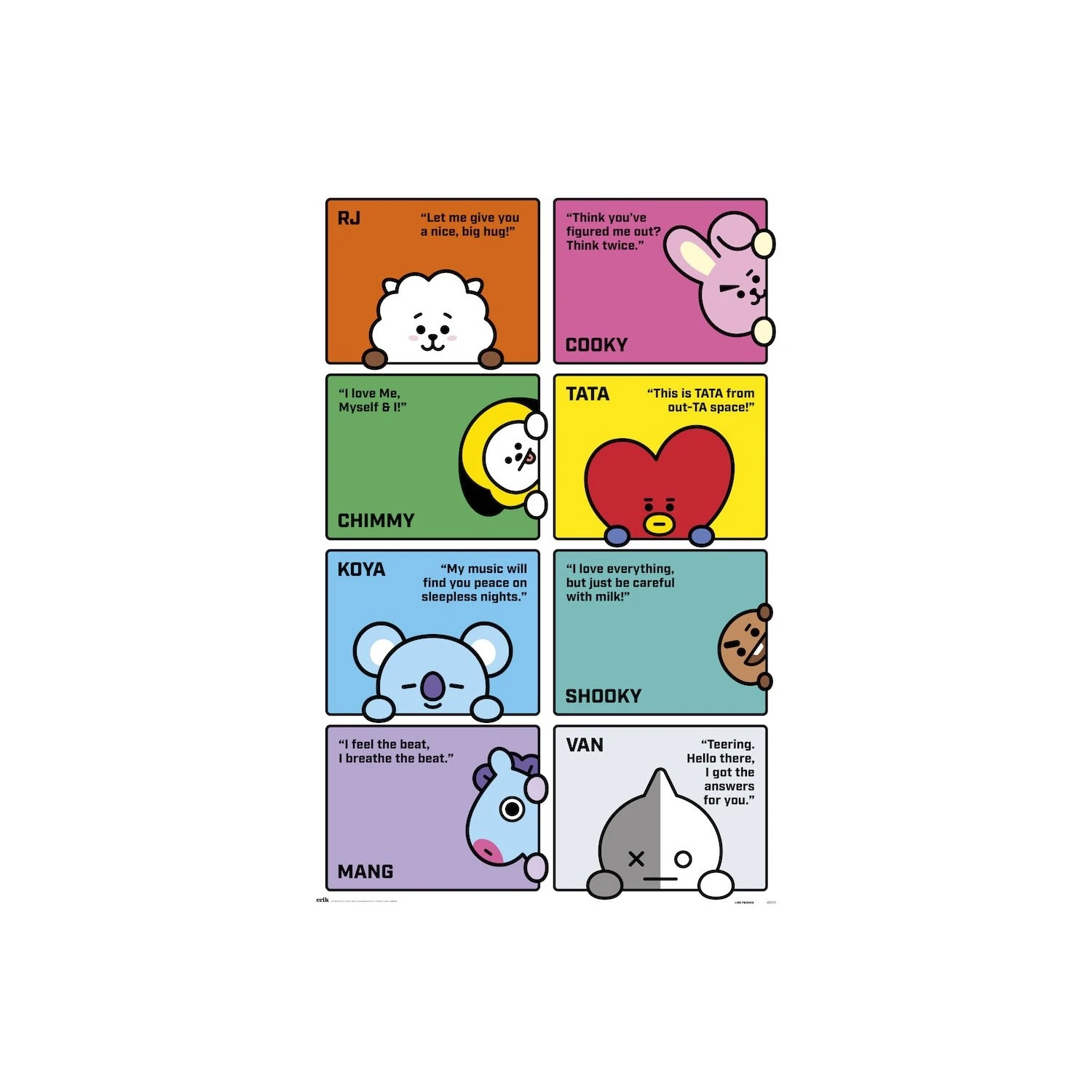 Poster Bt21 Personajes 3 Poster Bt21 Personajes