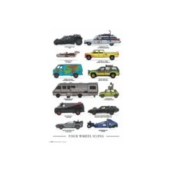 Póster Grande XXL Four Wheels Icons