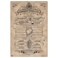Poster Harry Potter Material Escolar De Hogwarts