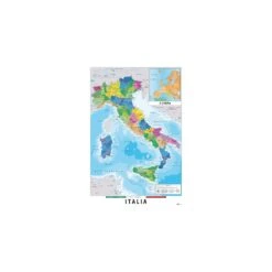 Poster Mapa Italia Fisico Politico