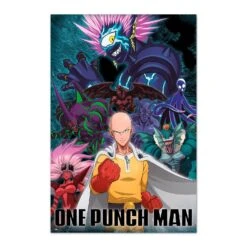 Poster One Punch Man Saitama Vs Villanos