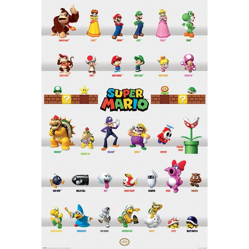 Poster Super Mario Character Parade 3 Poster Super Mario Character Parade