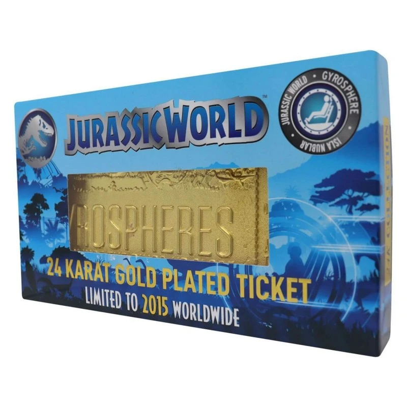 JURASSIC PARK Replica Ticket Metalico Jurassic World Giroesfera Edicion Limitada 4 JURASSIC PARK Replica Ticket Metalico Jurassic World Giroesfera Edicion Limitada - Imagen 2