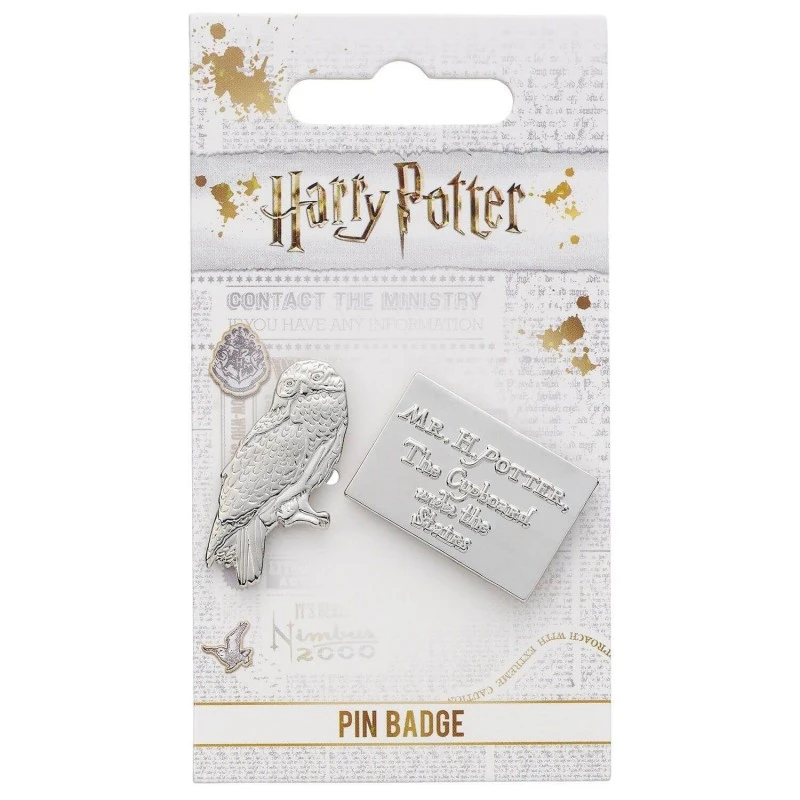 Set Pins Harry Potter Hedwig & Carta De Hogwarts En Plata 4 Set Pins Harry Potter Hedwig & Carta De Hogwarts En Plata - Imagen 2