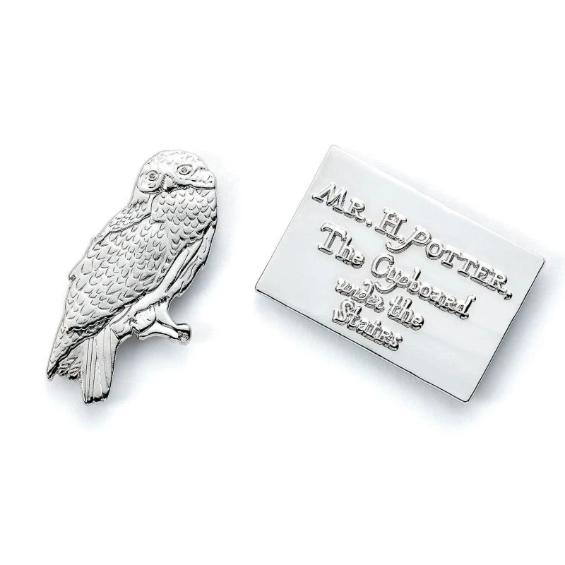 Set Pins Harry Potter Hedwig & Carta De Hogwarts En Plata 3 Set Pins Harry Potter Hedwig & Carta De Hogwarts En Plata